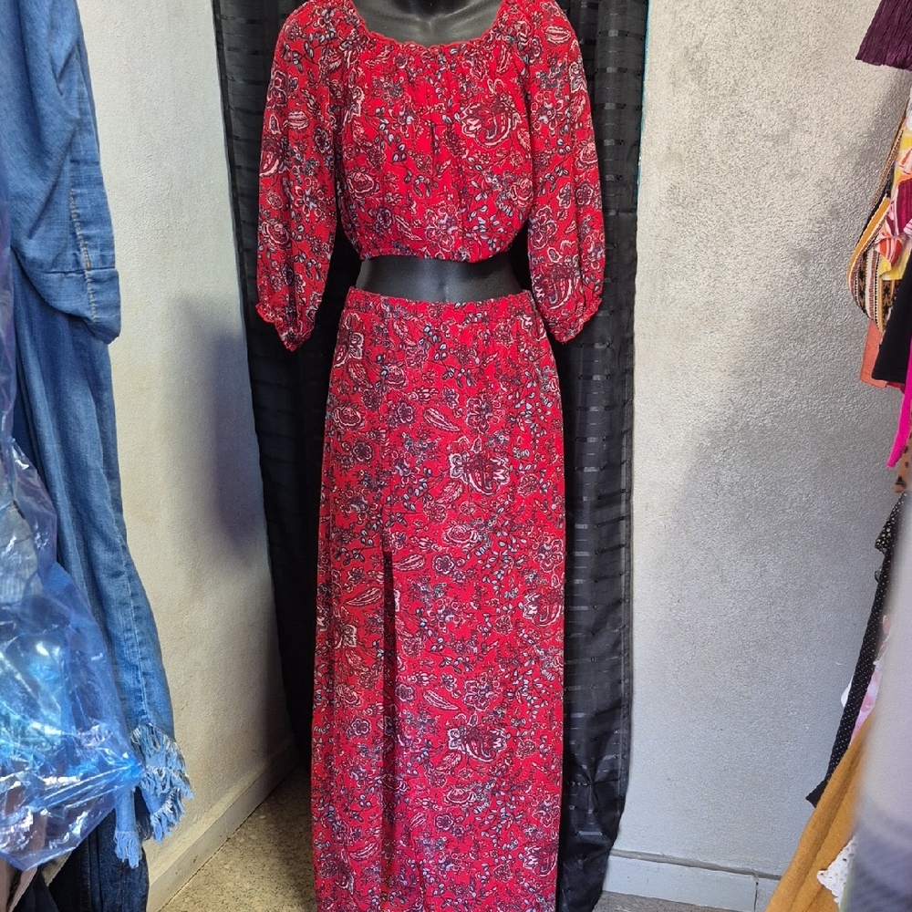 Speechless Red Paisley Jumpsuit